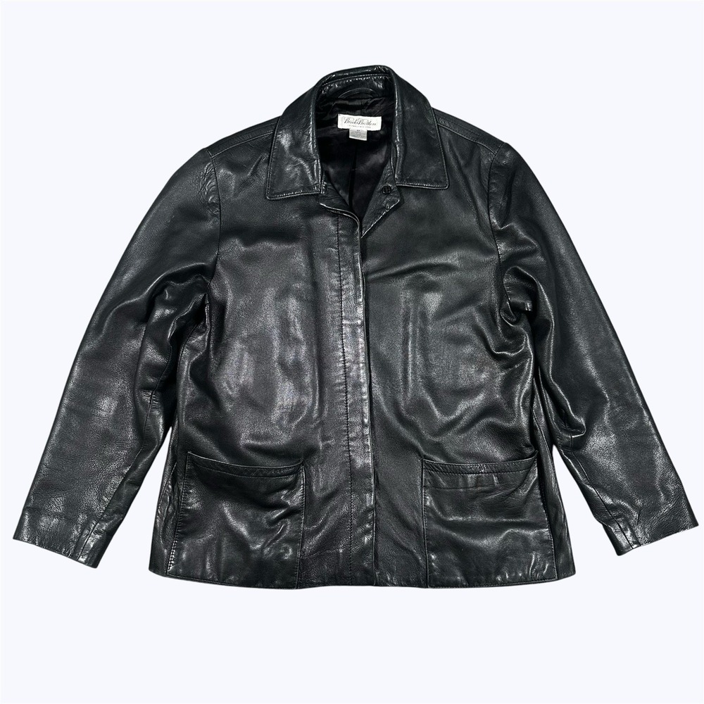 Brooks Brothers Leather Jacket Mens XS (fits S) Black Buttery Soft Made in USA